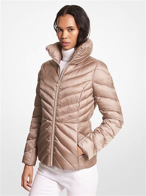 stretch packable puffer jacket michael kors|Michael Kors packable down jacket.